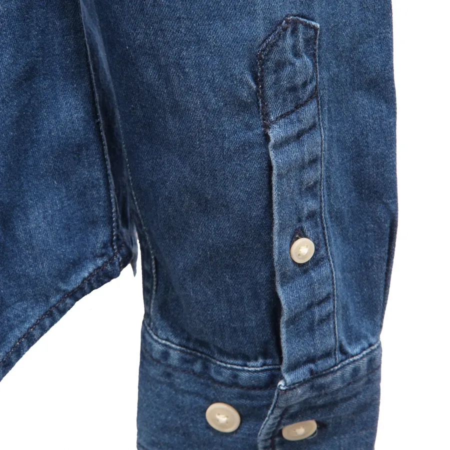 1155AG camicia uomo SELECTED REGULAR FIT blue denim cotton shirt man