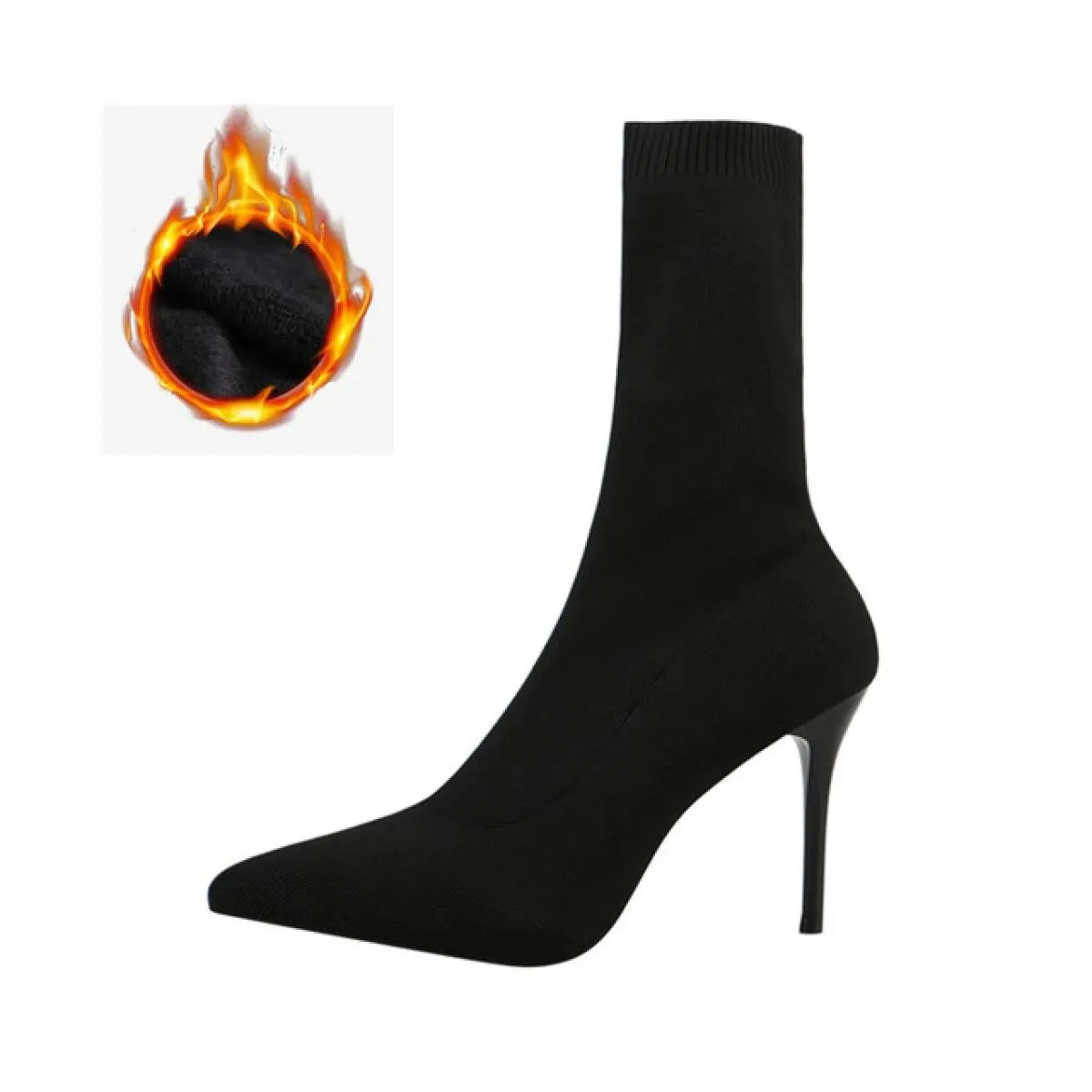 2022 stivali da donna di lusso con calzino nero Beige stivali con tacco alto sottile stivali in maglia elastica stivali invernal