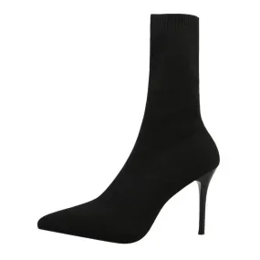2022 stivali da donna di lusso con calzino nero Beige stivali con tacco alto sottile stivali in maglia elastica stivali invernal