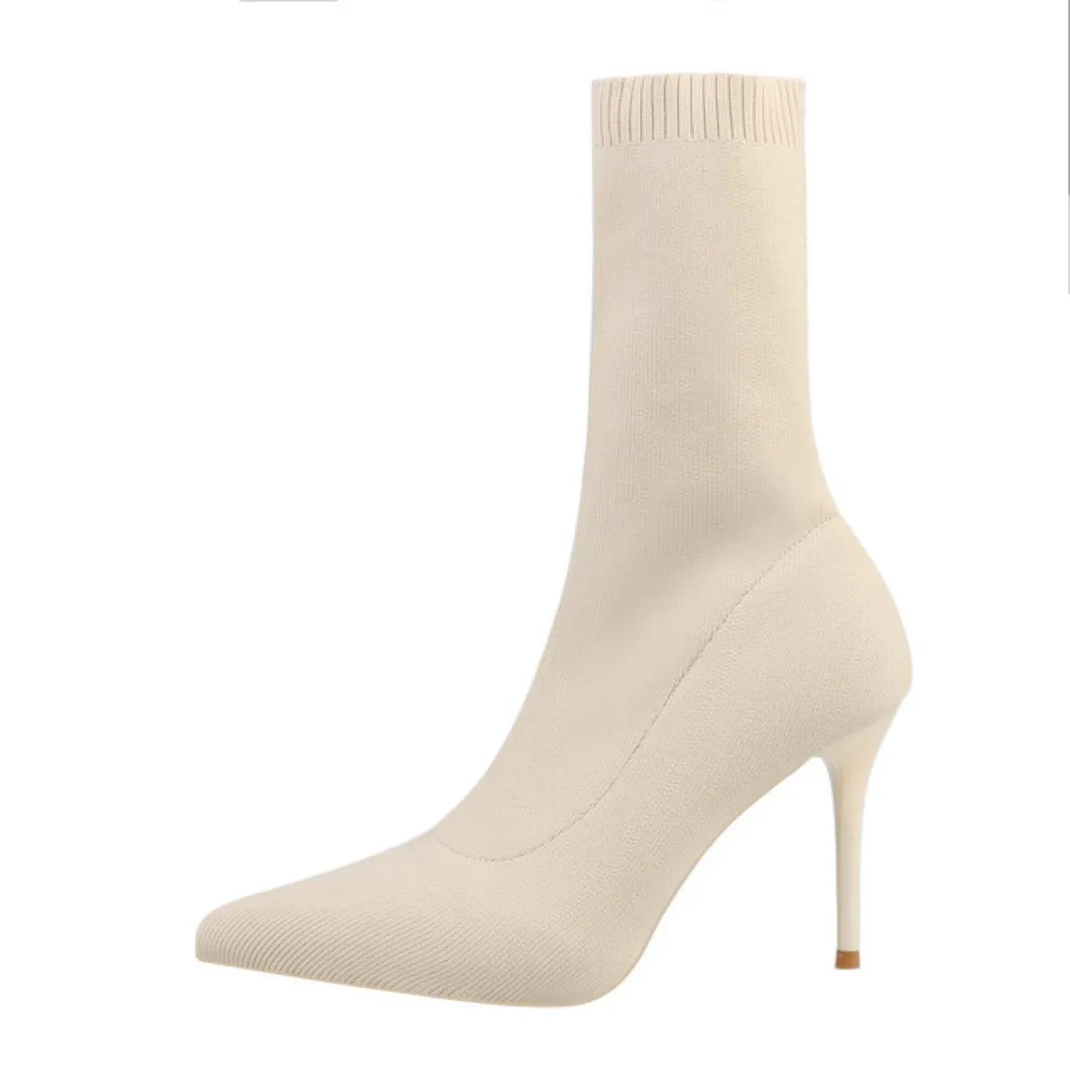 2022 stivali da donna di lusso con calzino nero Beige stivali con tacco alto sottile stivali in maglia elastica stivali invernal