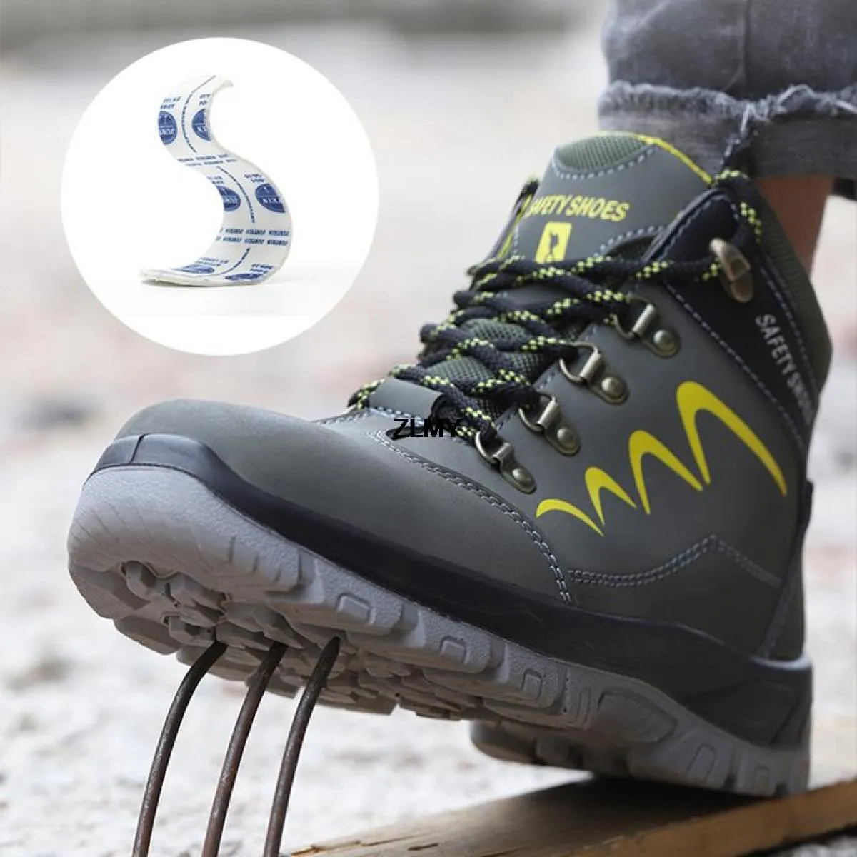 2023 uomini scarpe con punta in acciaio stivali da lavoro alti stivali di sicurezza indistruttibili uomini antiforatura lavoro s