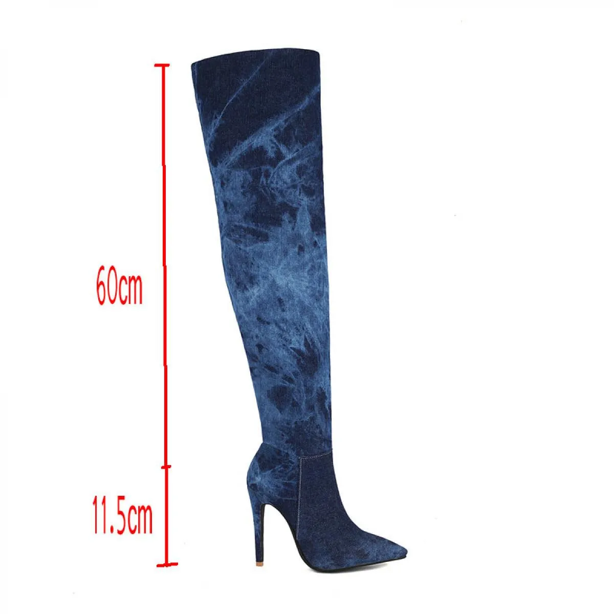 2024 Donne Sopra Il Ginocchio Stivali Alti Sottili Tacco Alto Piattaforme Scarpe Donna Autunno Inverno Punta A Punta Stivali Str