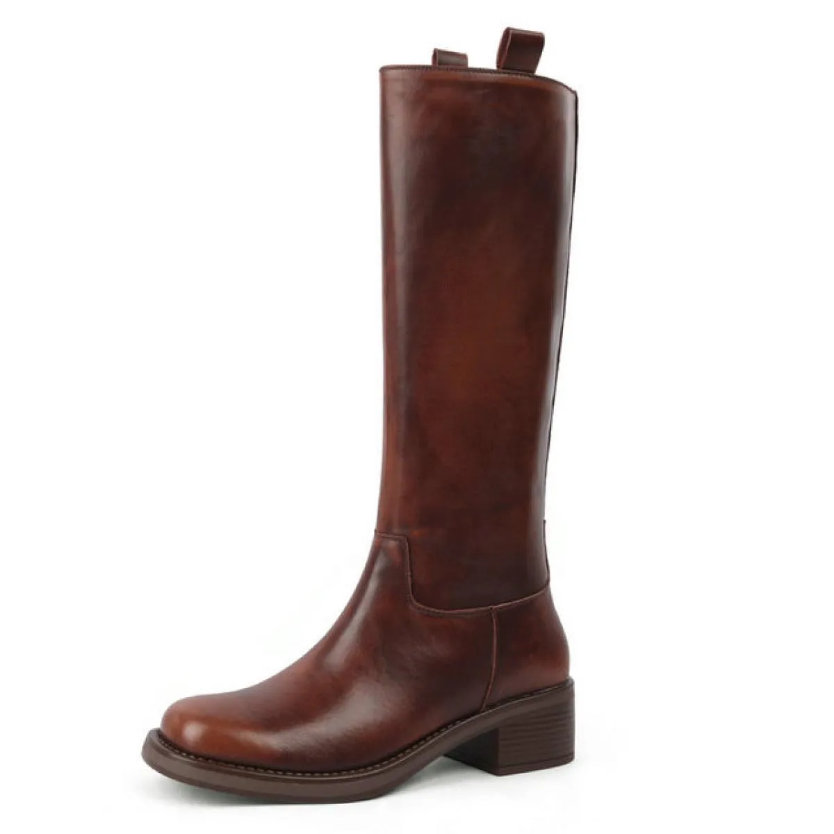 2024 Donne Stivali Alti Al Ginocchio Ufficio Delle Signore Casual Tacchi Med Slip On Scarpe Donna Autunno Inverno Stivali Lunghi