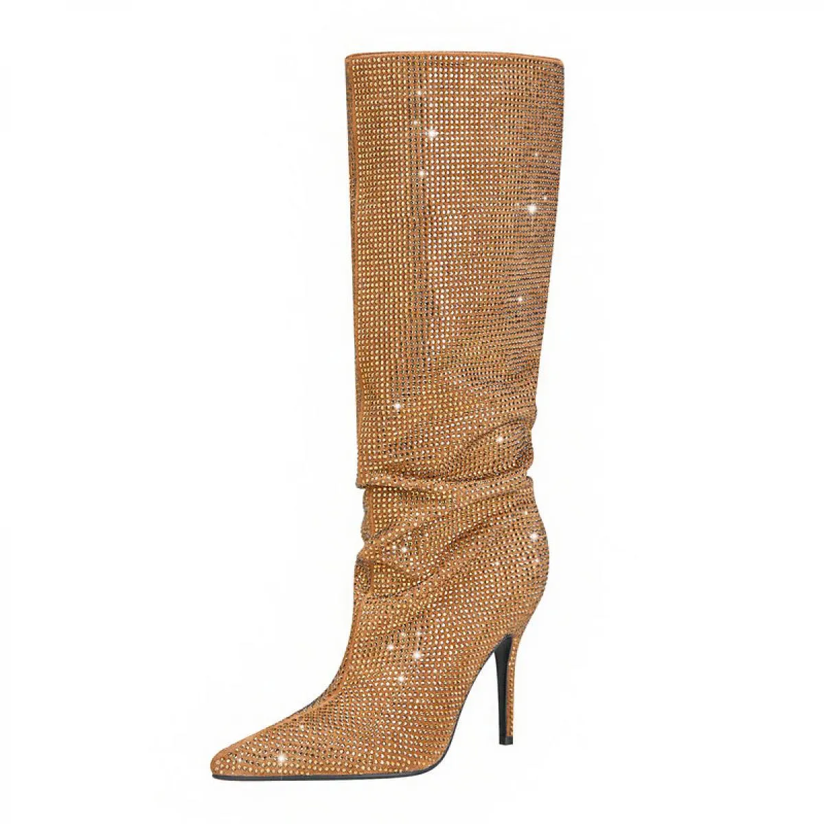 2024 nuovi stivali alti al ginocchio con strass designer da donna tacchi a spillo tacchi alti festa nuziale autunno inverno stiv