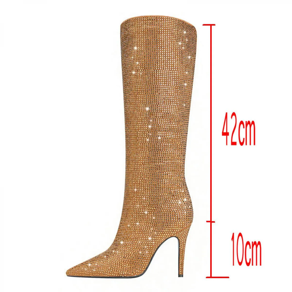 2024 nuovi stivali alti al ginocchio con strass designer da donna tacchi a spillo tacchi alti festa nuziale autunno inverno stiv