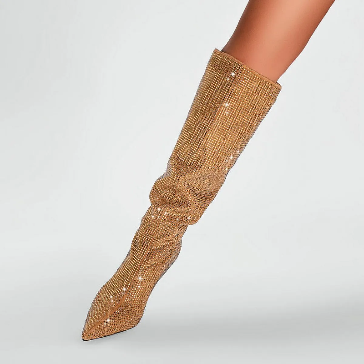 2024 nuovi stivali alti al ginocchio con strass designer da donna tacchi a spillo tacchi alti festa nuziale autunno inverno stiv