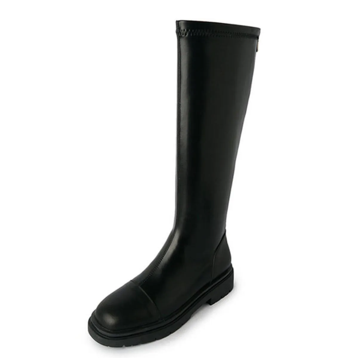 2024 Punk Donne Piattaforme Stivali Alti Al Ginocchio Stivali Da Moto Tacchi Med Scarpe di Pelle Genuina Donna Primavera Inverno