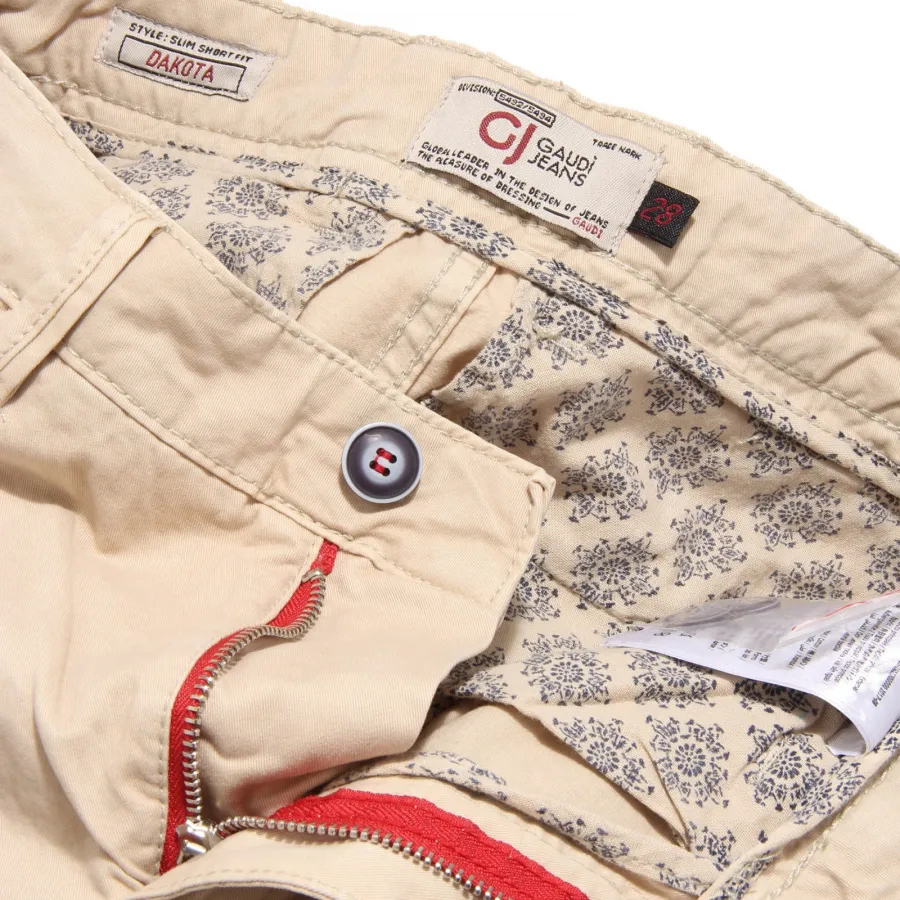 2789Z bermuda uomo GAUDI' JEANS DAKOTA SLIM FIT cotton beige delave' shorts man