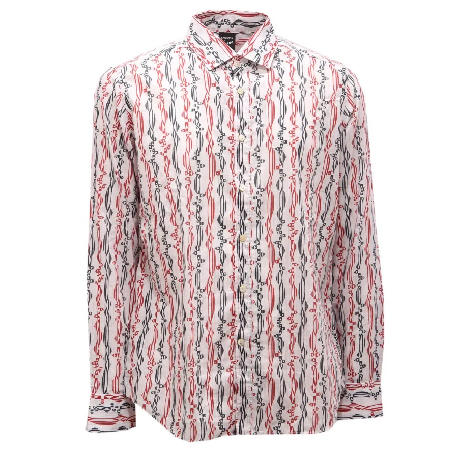 3202AG camicia uomo BAGUTTA DI MILANO SLIM FIT cotton print shirt man