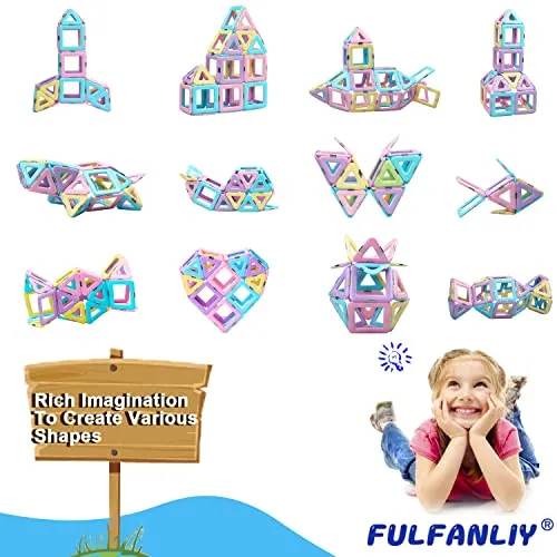 38 Pezzi Costruzioni Magnetiche per Bambini 3 4 5 6 7 8 Anni Giochi Educativo Magneti Compleanno Natale Ottima Idea Regalo