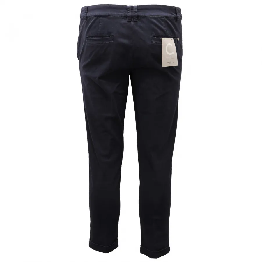 4928AD pantalone donna MARELLA SPORT blue cotton trouser woman