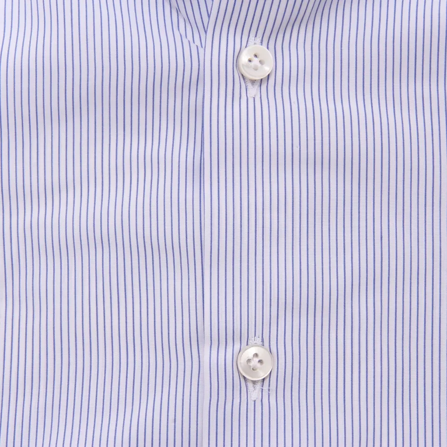 6576AF camicia uomo SARTORIA CAMPO white/blue stripes cotton shirt men