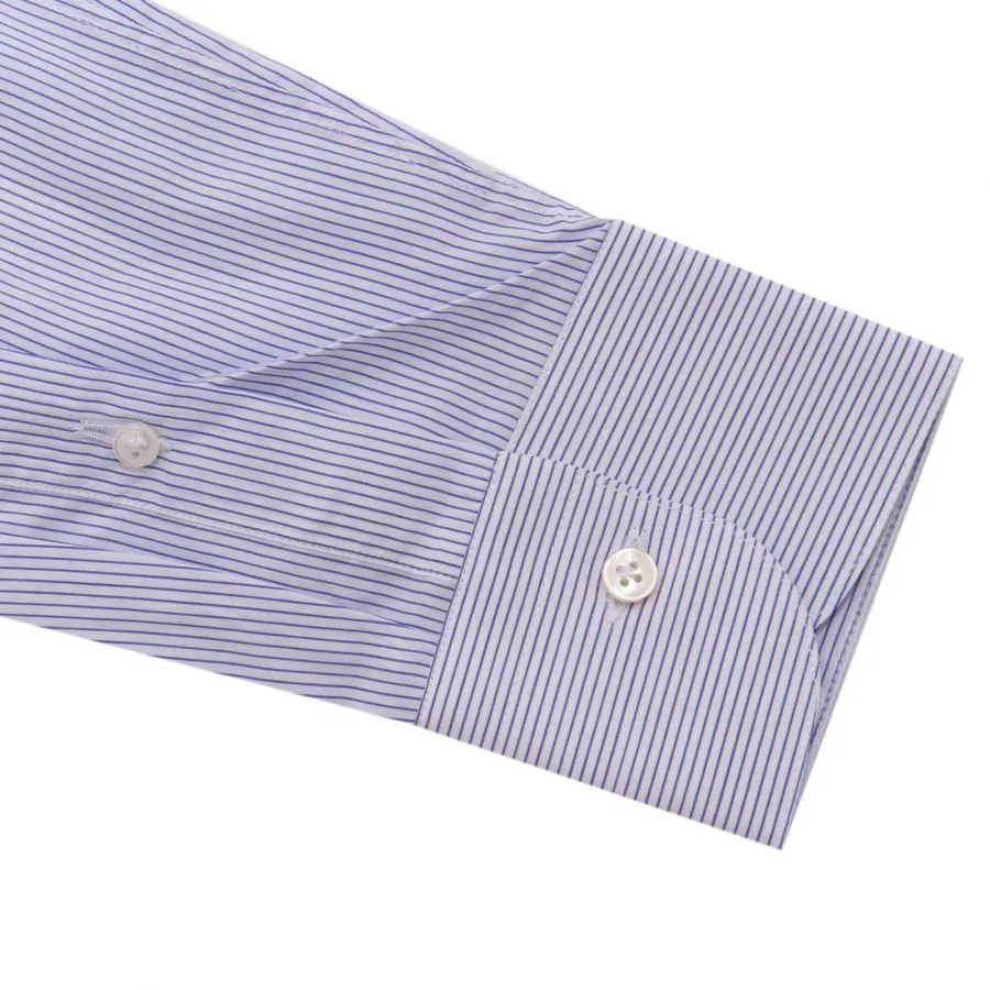 6576AF camicia uomo SARTORIA CAMPO white/blue stripes cotton shirt men