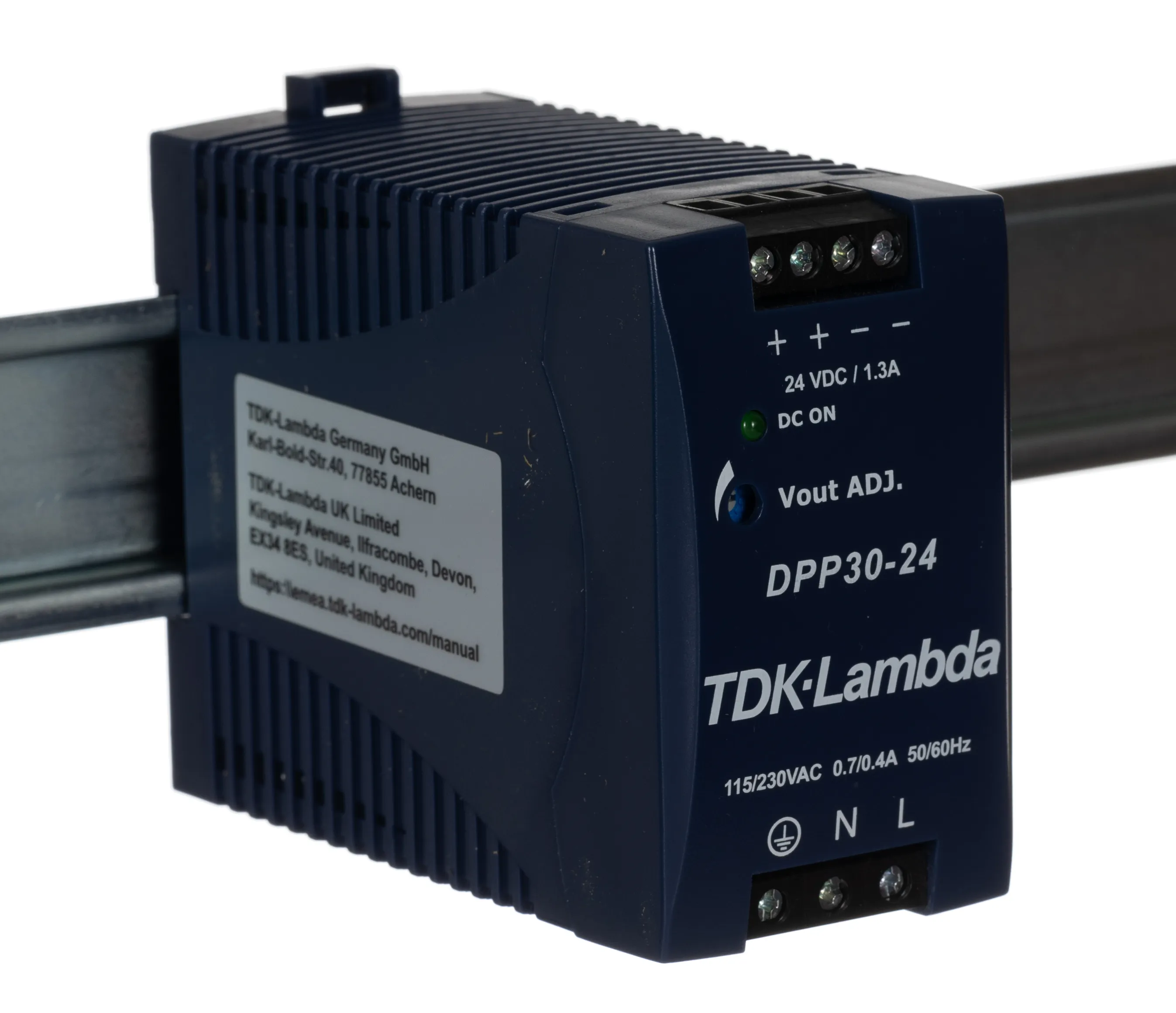 Alimentatore a montaggio su guida DIN TDK-Lambda, 24V cc, 1.3A, 85 → 264 V ac / 90 → 375V cc, 30W