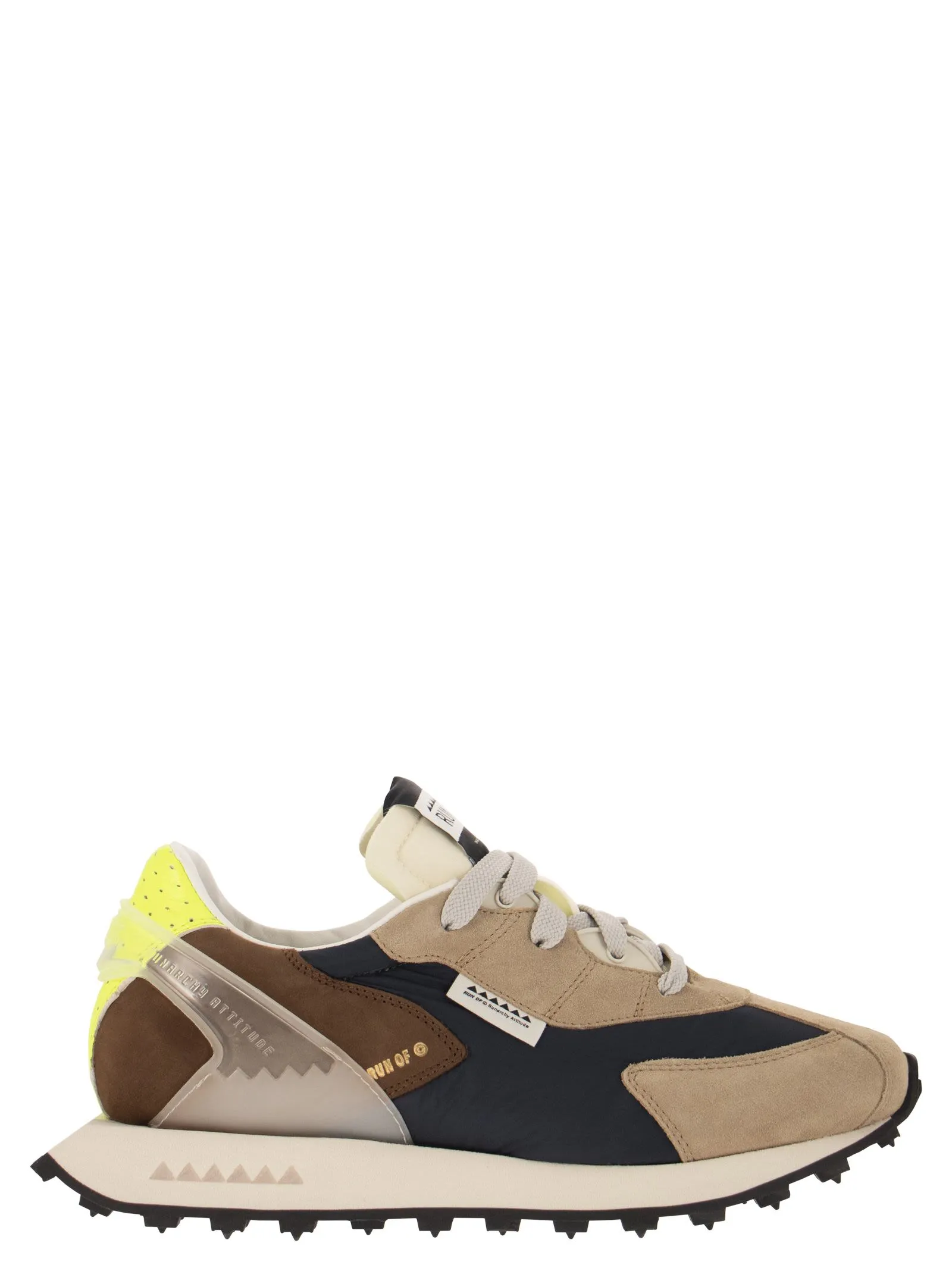 BARRIO M – Sneakers in camoscio, tela e pelle