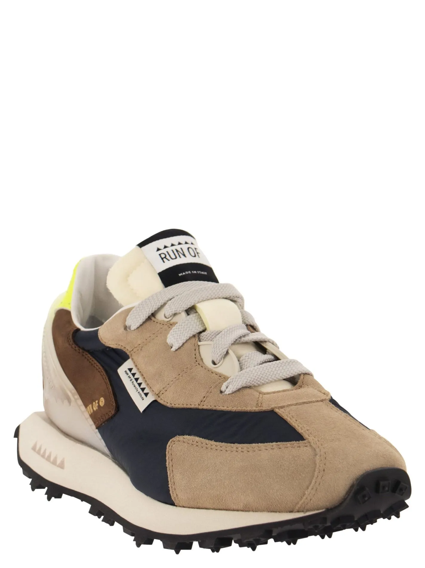 BARRIO M – Sneakers in camoscio, tela e pelle