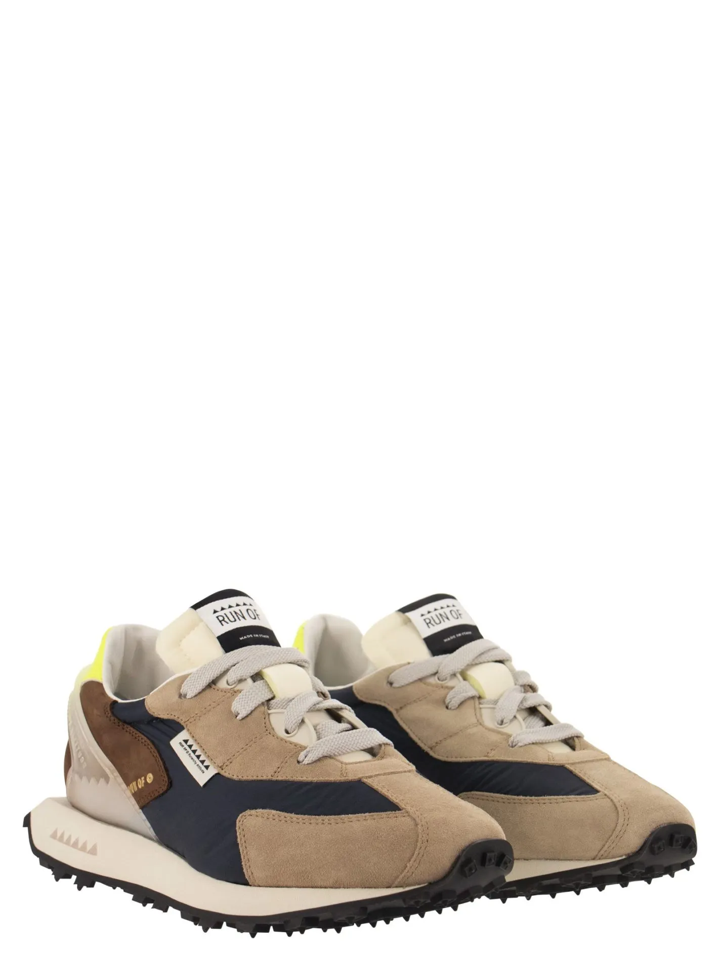 BARRIO M – Sneakers in camoscio, tela e pelle