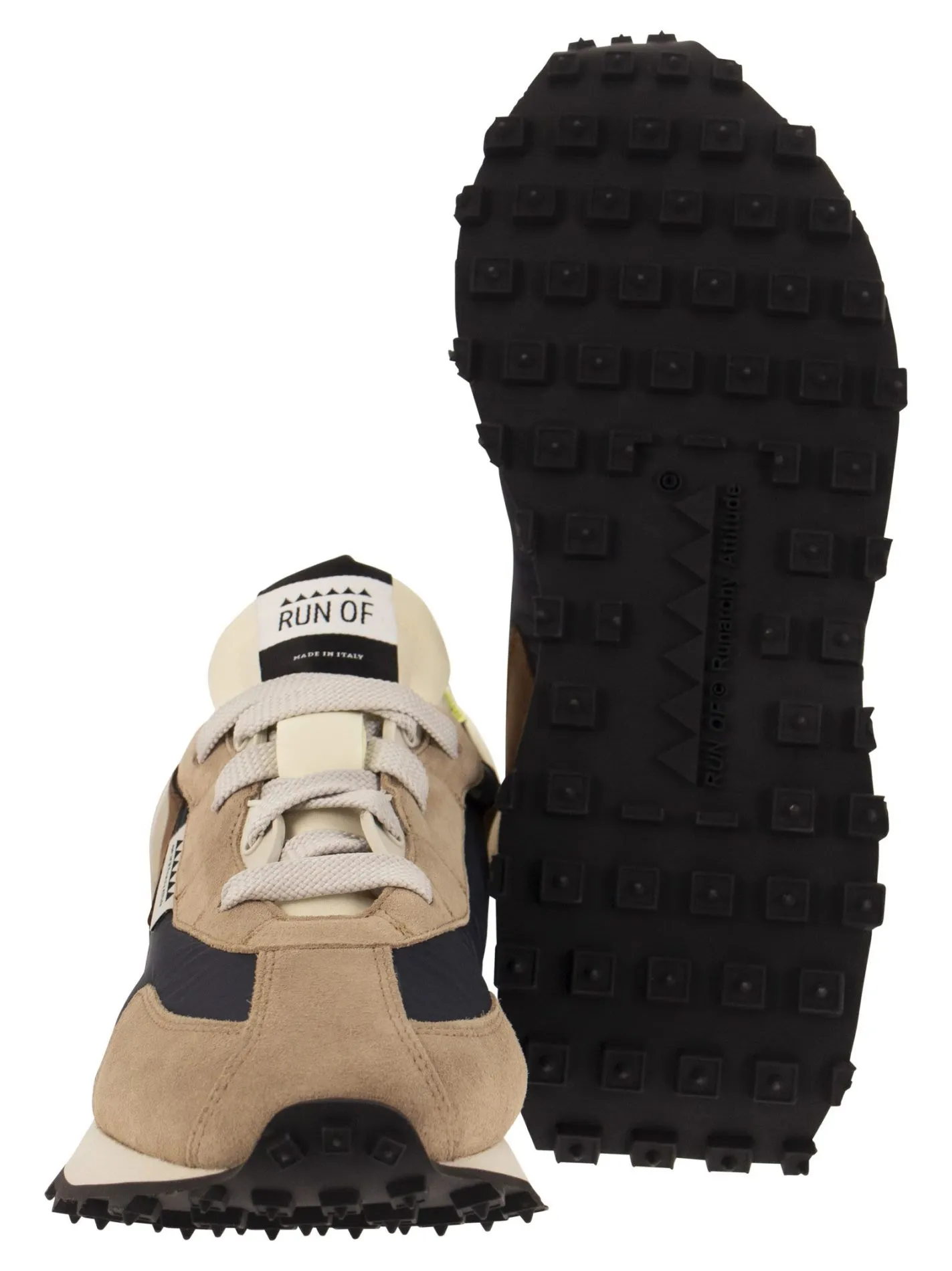 BARRIO M – Sneakers in camoscio, tela e pelle