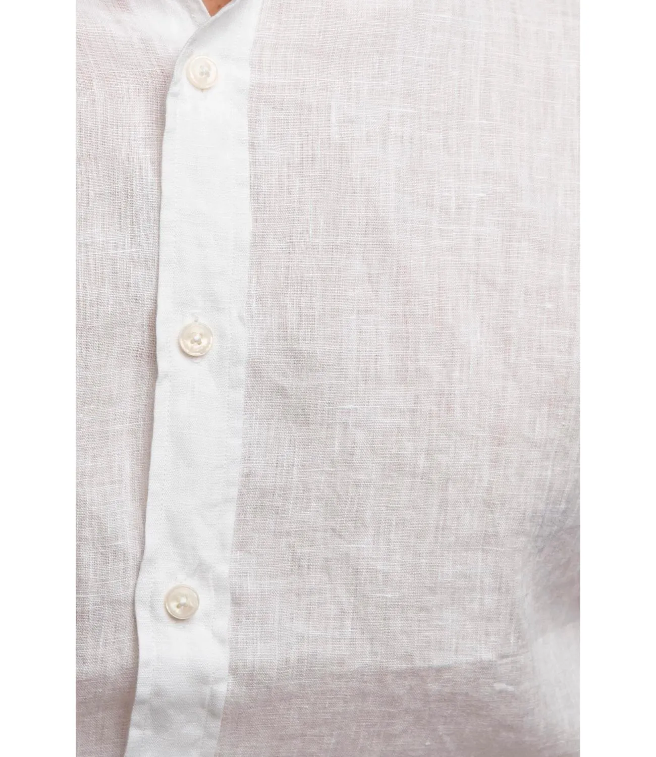 BASTONCINO Camicia Bastoncino in lino bianca