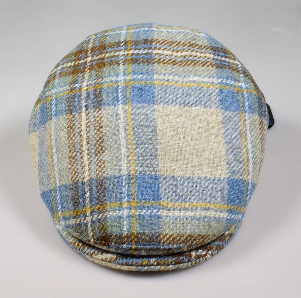Berretto panizza peaked british in lana tartan beige