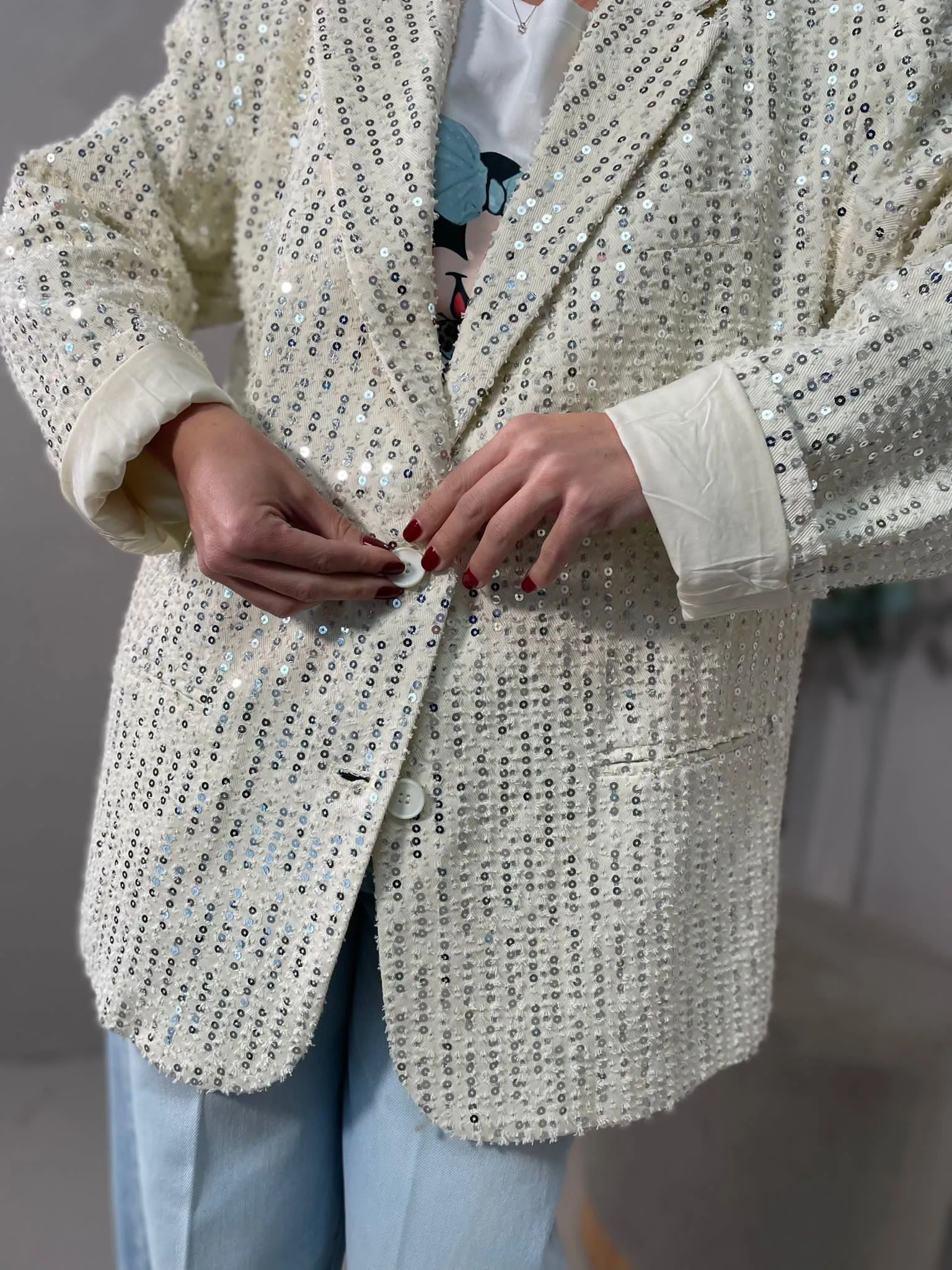 Blazer Con Paillettes