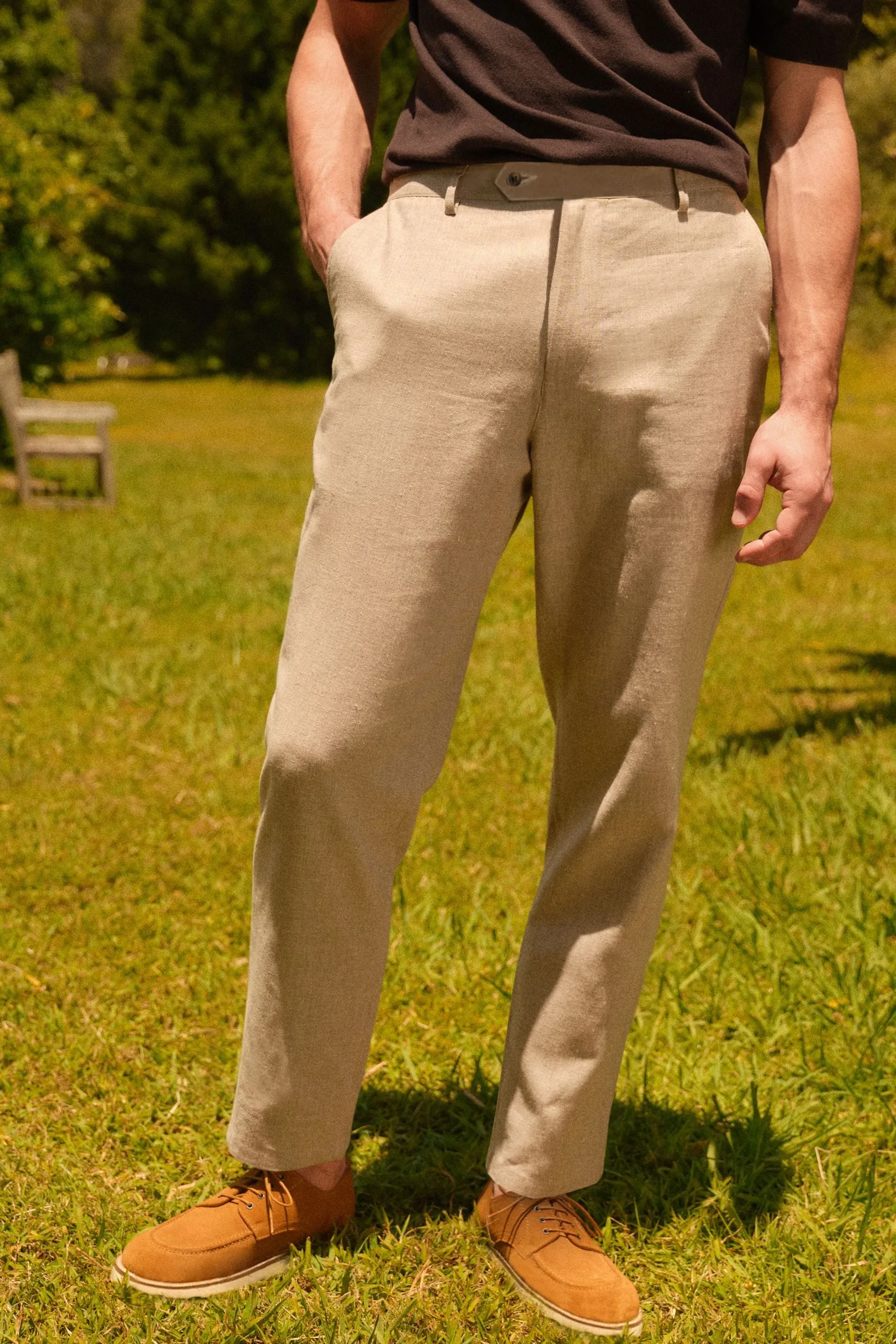 Blend Pantaloni in lino testurizzato