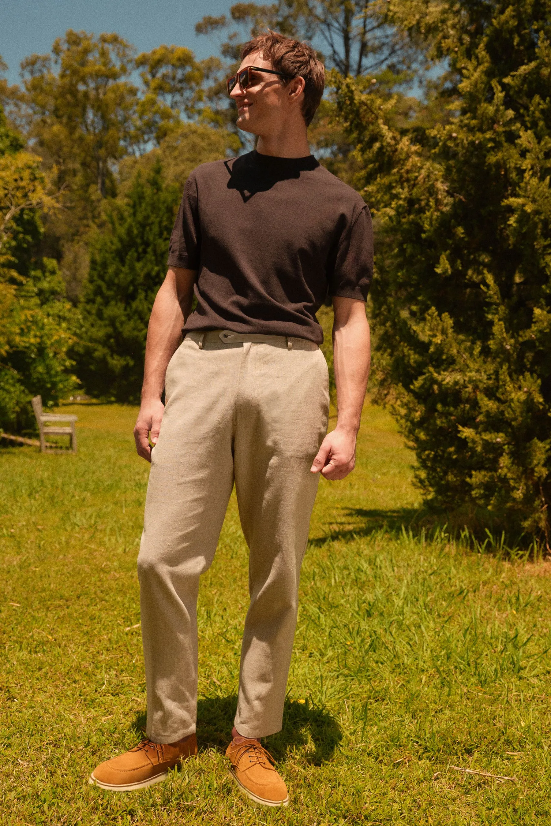 Blend Pantaloni in lino testurizzato