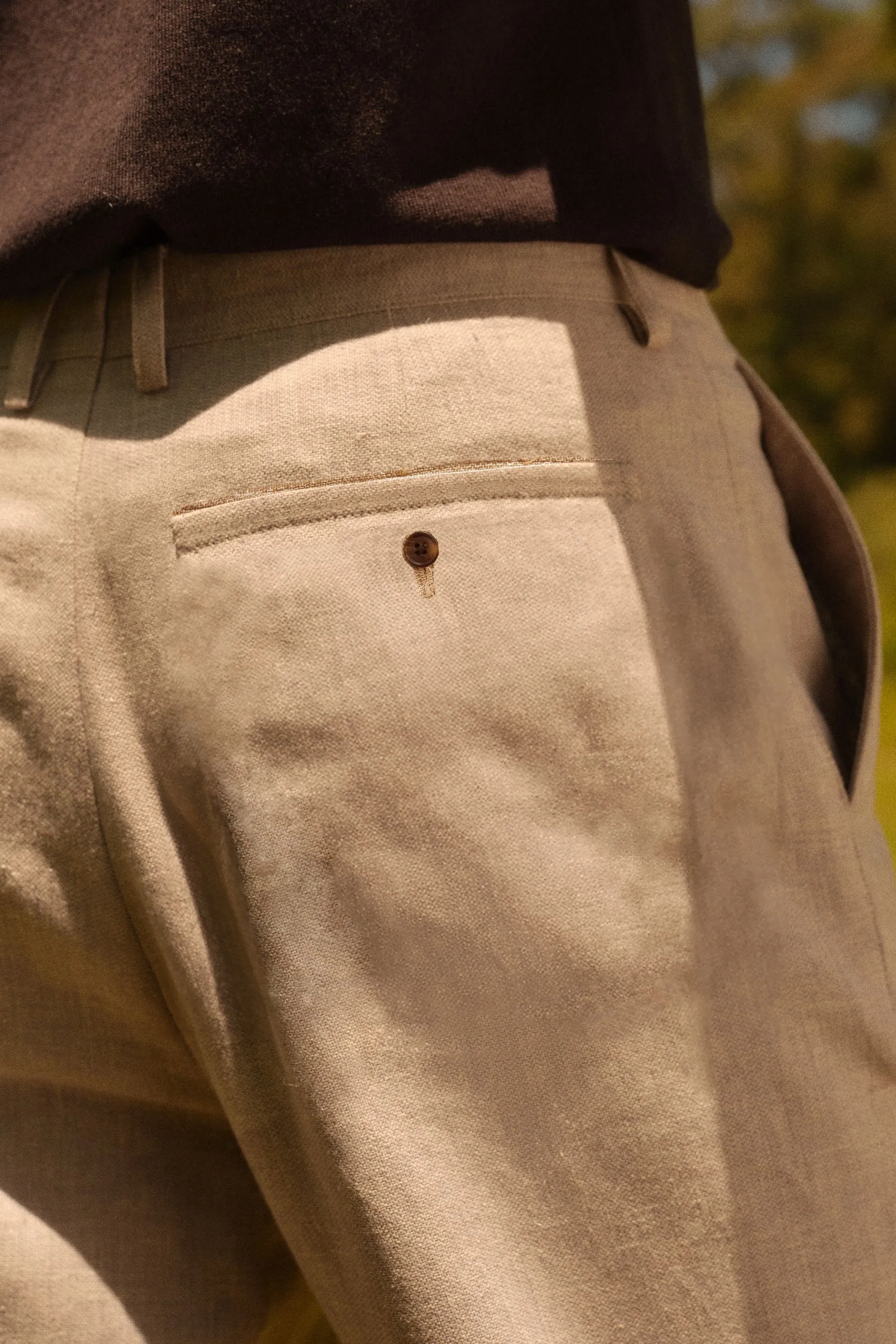 Blend Pantaloni in lino testurizzato