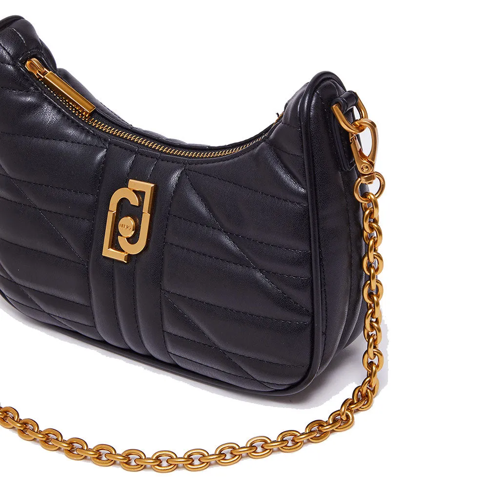 Borsa Donna Hobo a Tracolla LIU JO Ecosostenibile Matelassè Nero