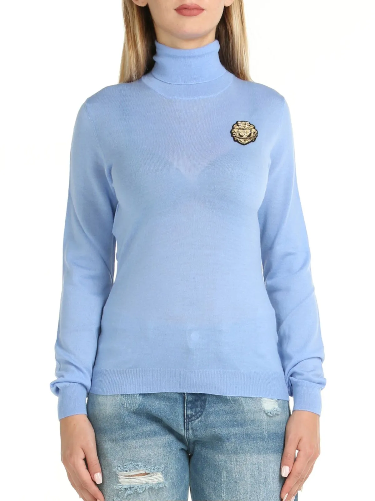 BOUTIQUE MOSCHINO   MAGLIA A COLLO ALTO CON PATCH