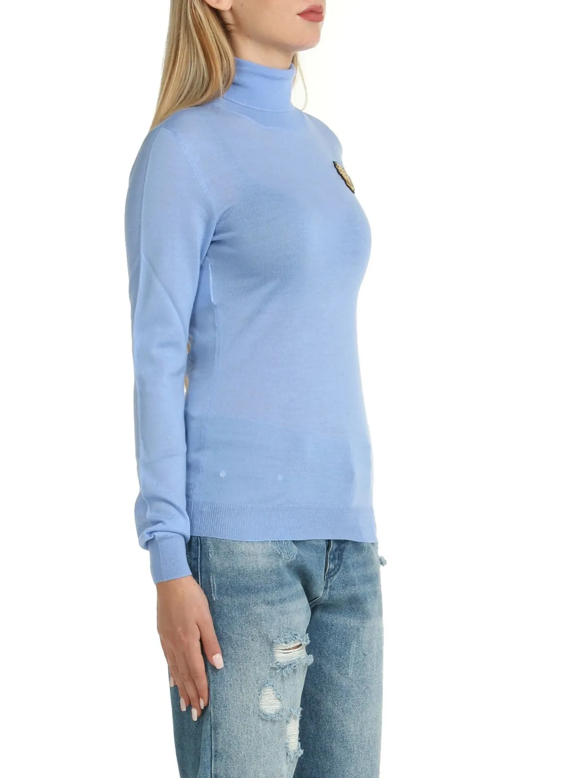BOUTIQUE MOSCHINO   MAGLIA A COLLO ALTO CON PATCH