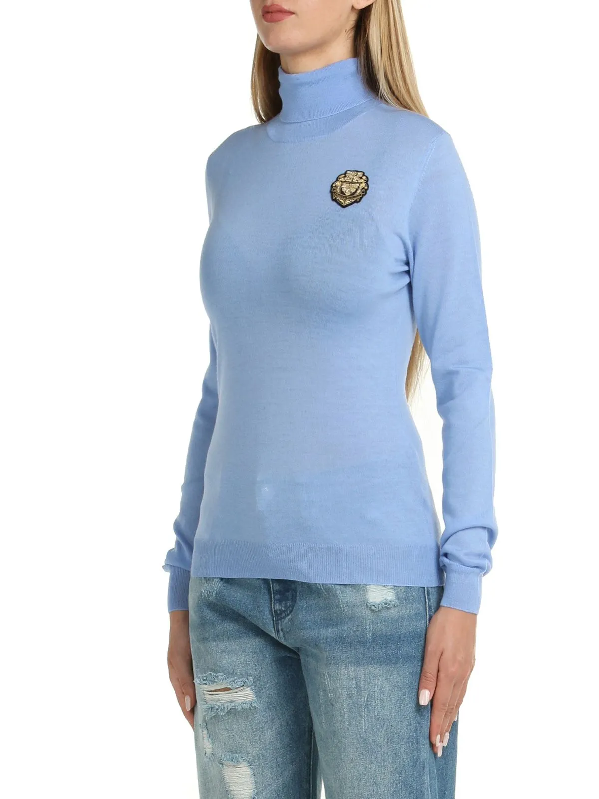 BOUTIQUE MOSCHINO   MAGLIA A COLLO ALTO CON PATCH
