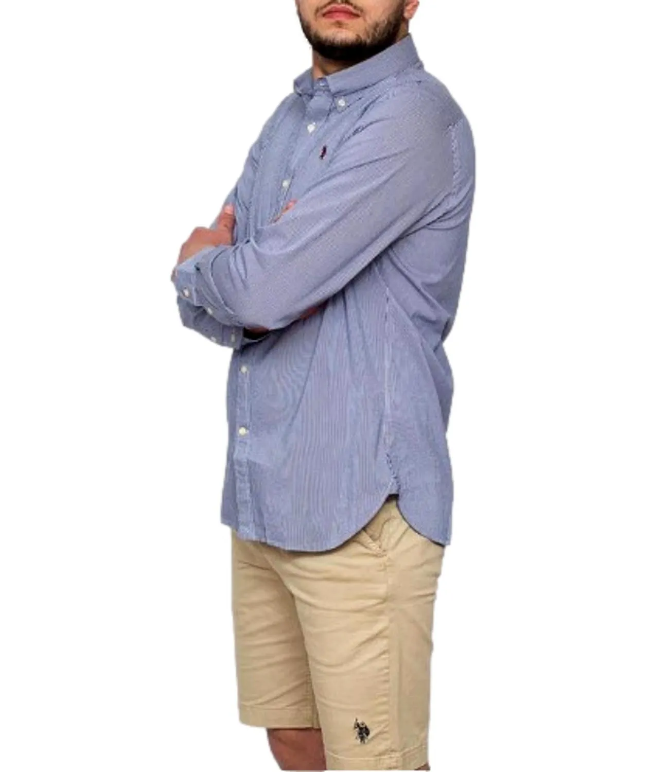Brand U.S. POLO ASSN. Camicia Uomo Manica Lunga Quadrettini