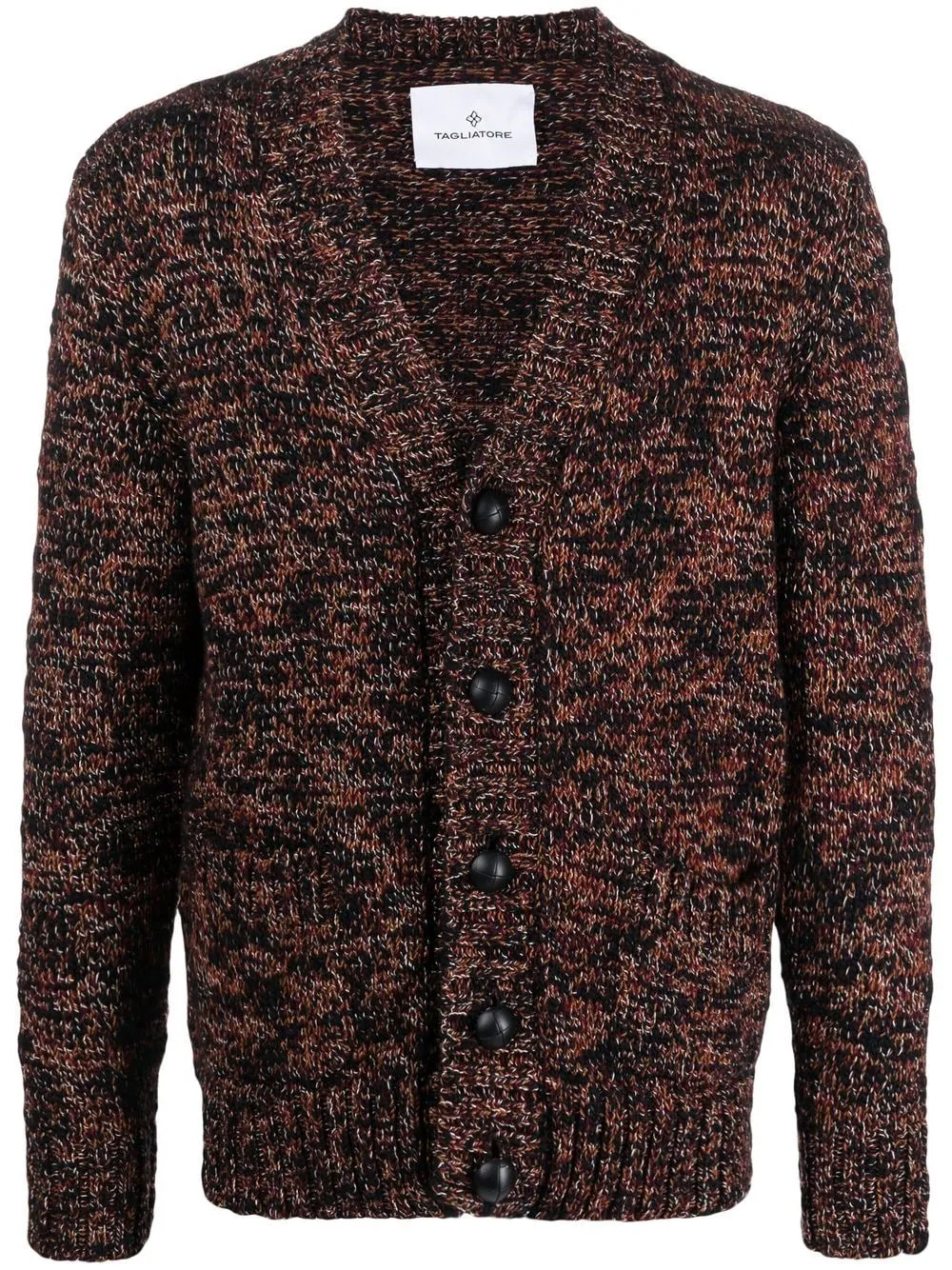 Cardigan con scollo a V in bordeaux - uomo