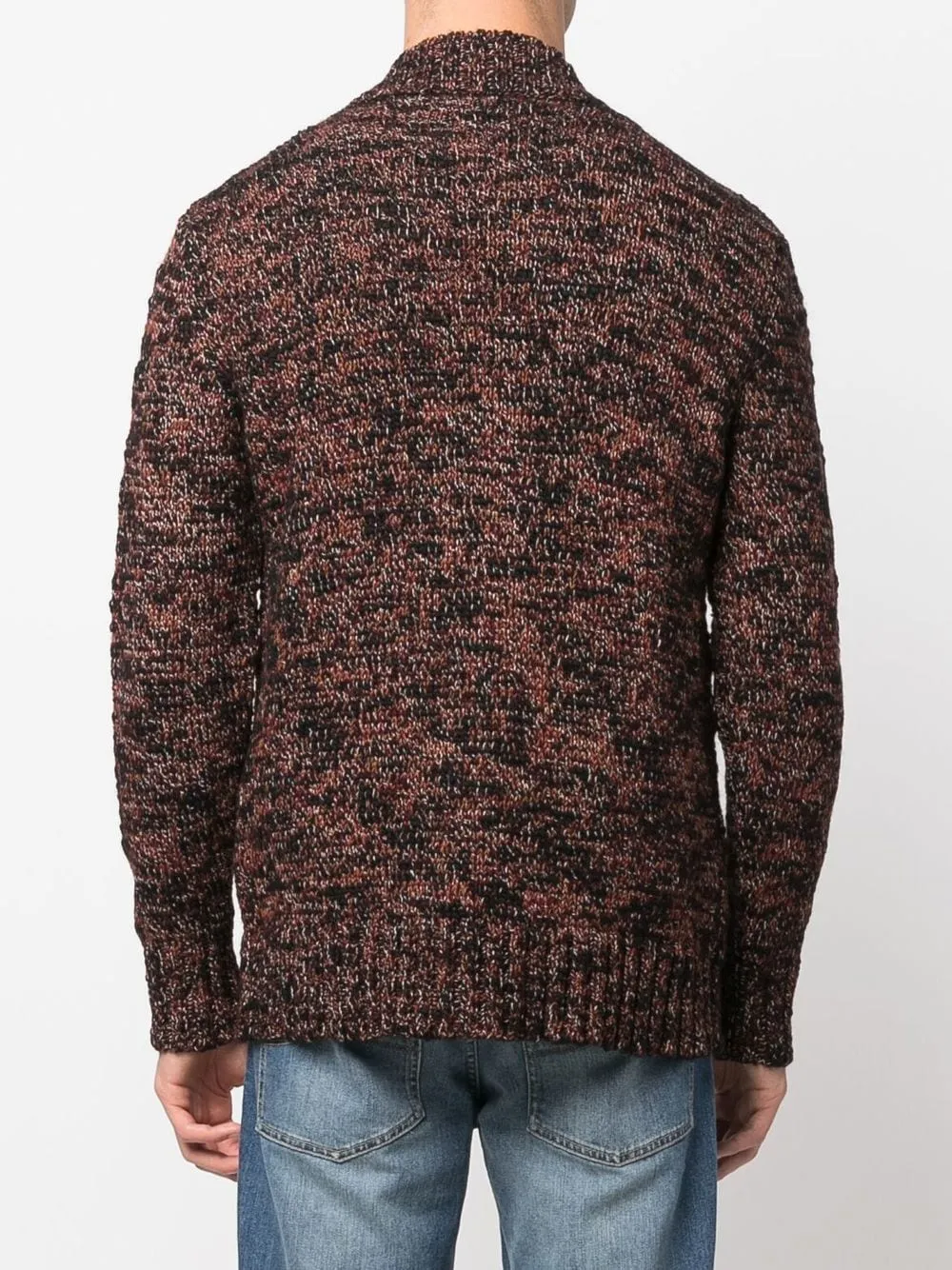 Cardigan con scollo a V in bordeaux - uomo