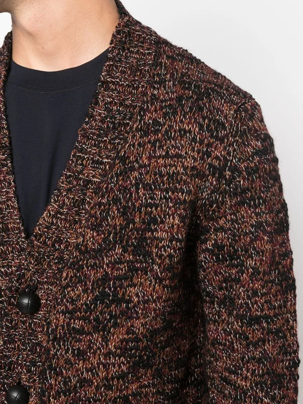 Cardigan con scollo a V in bordeaux - uomo