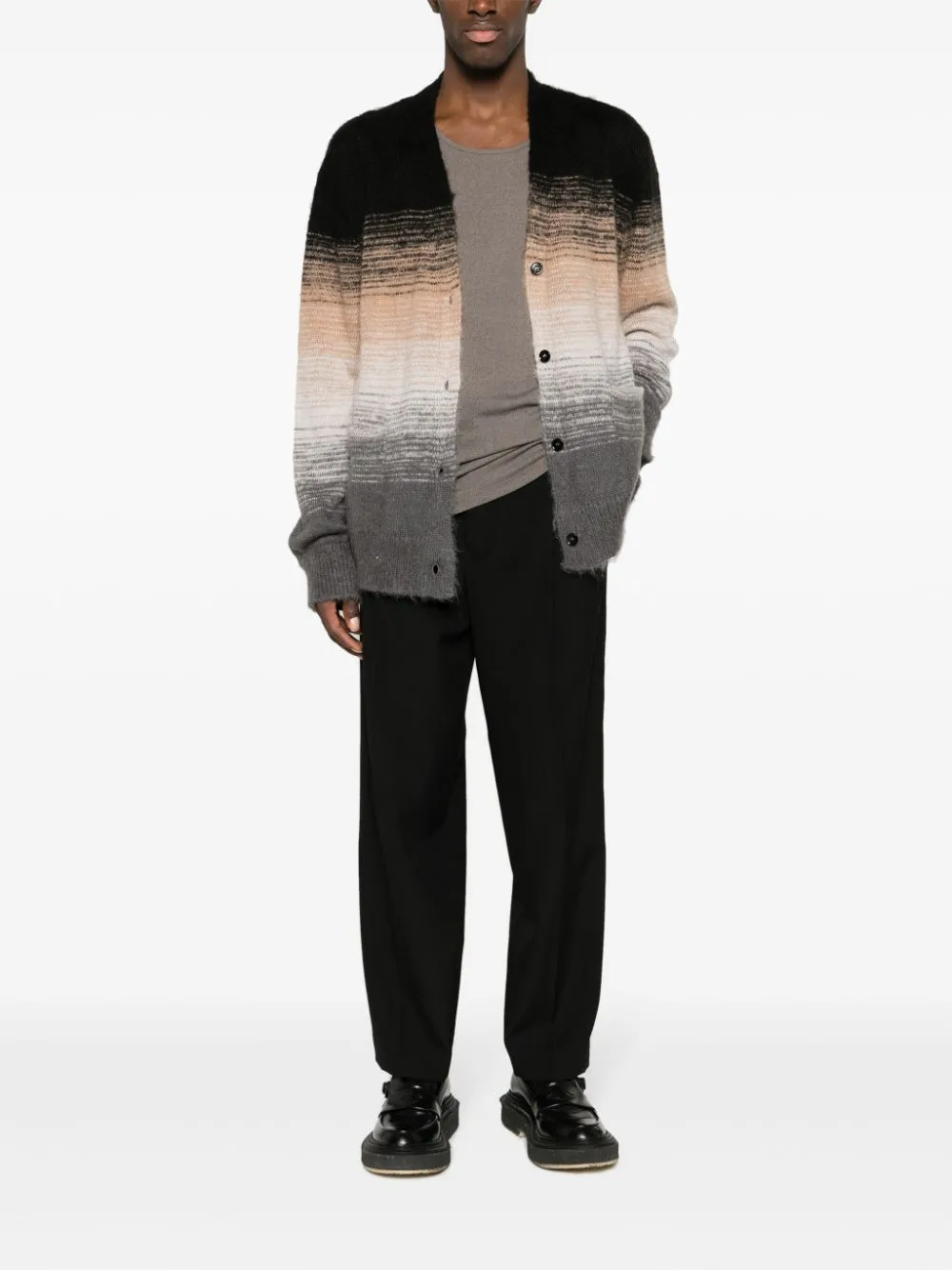 Cardigan con scollo a v multicolore - uomo