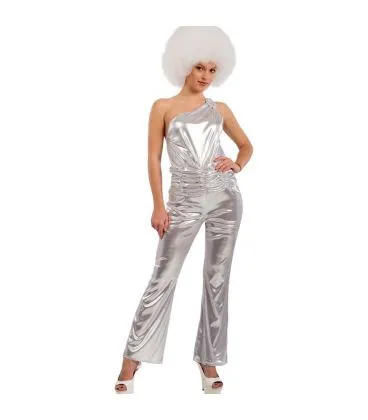 Costume tuta disco dance argento T.U. (S-M)
