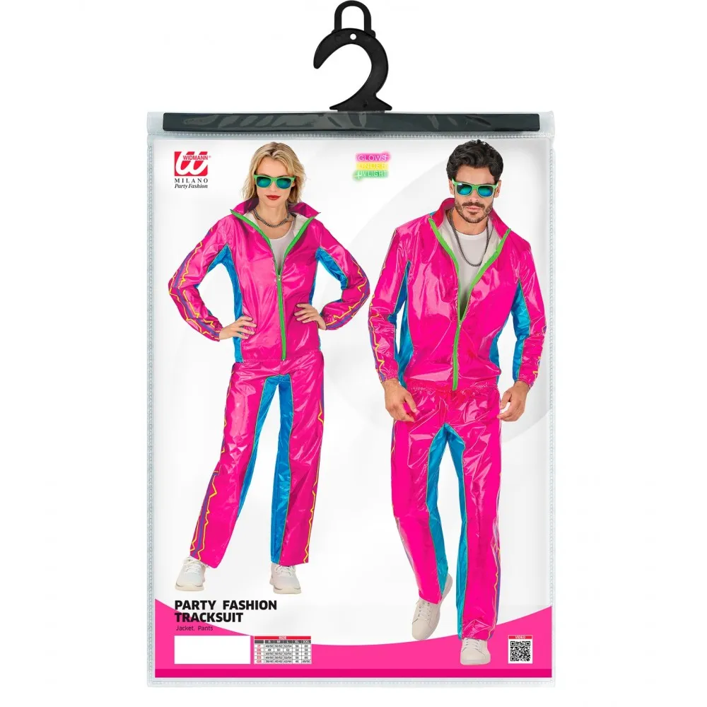 Costume Tuta Party Fashion Dance Rosa Metallizzato Unisex per Feste a Tema Taglia S, Adulto