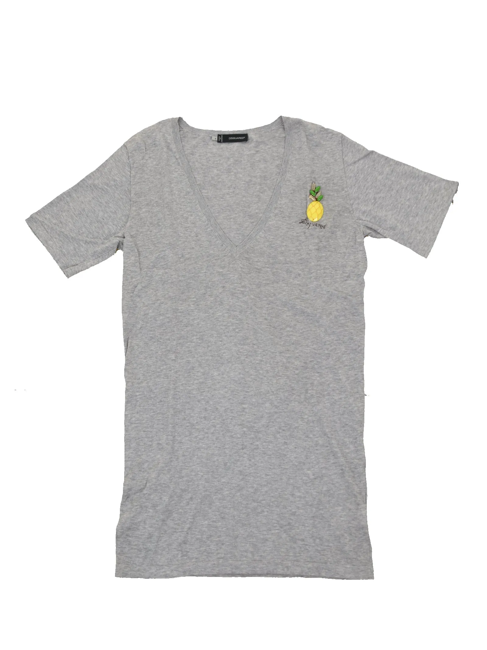 Dsquared2 T-Shirt Lunga Grigia Donna Cotone Logo Mod.S72HA0369S14270091