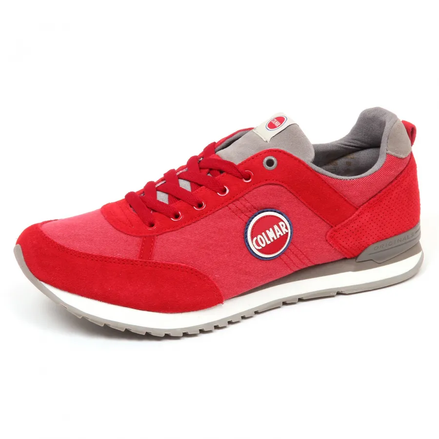 E7446 sneaker uomo red COLMAR TRAVIS scarpe suede/canvas shoe man