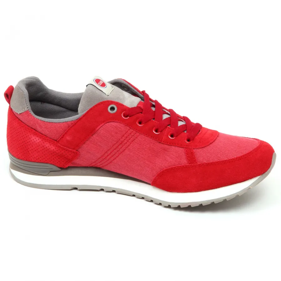 E7446 sneaker uomo red COLMAR TRAVIS scarpe suede/canvas shoe man