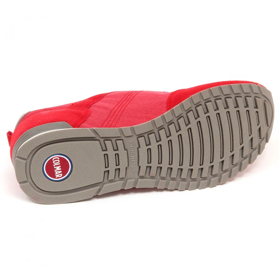 E7446 sneaker uomo red COLMAR TRAVIS scarpe suede/canvas shoe man