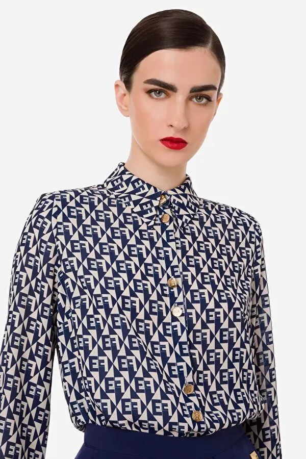 ELISABETTA FRANCHI Camicia a uomo con stampa rombi