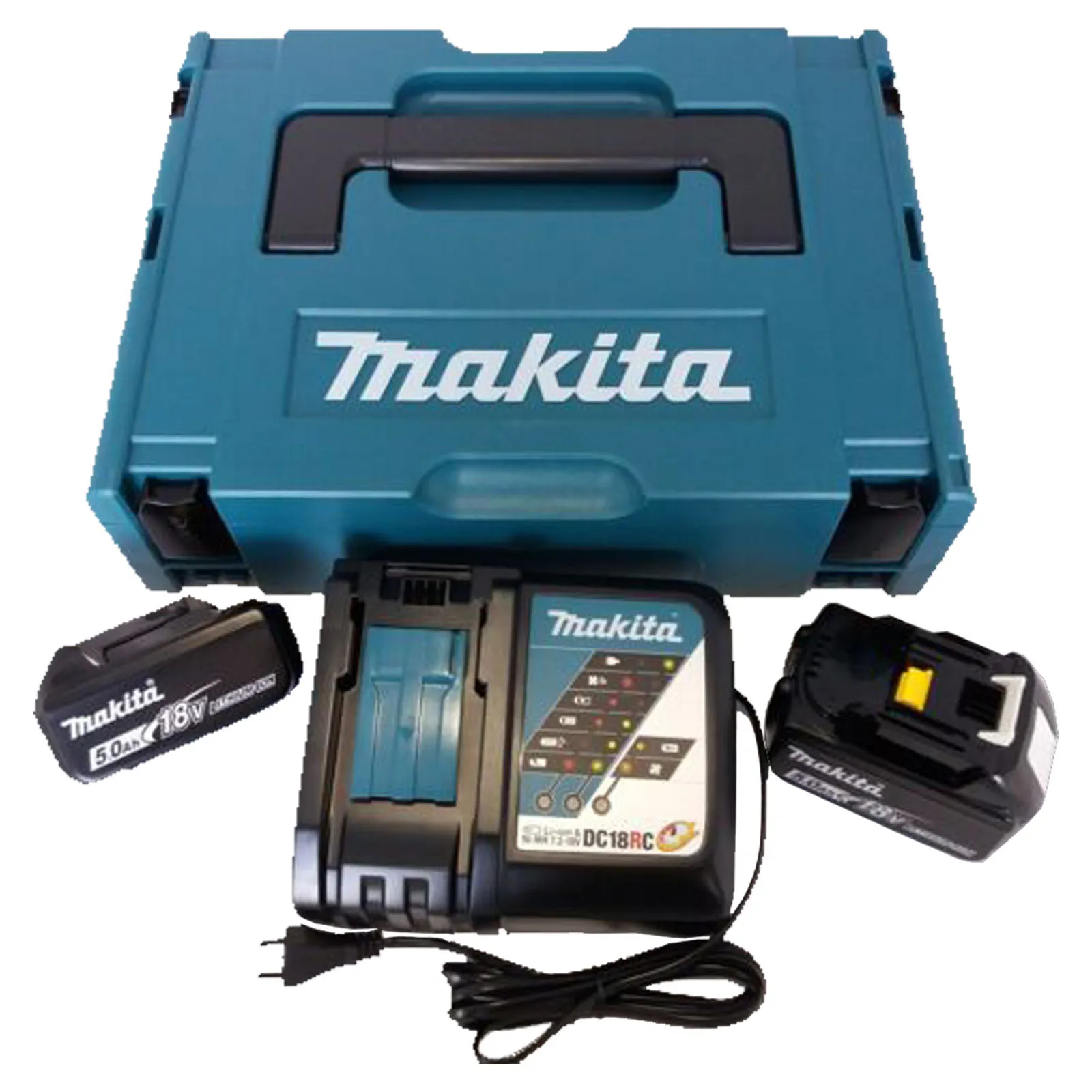 Energy Pack 18V MAKITA Power Kit con 2 Batterie da 5.0Ah Caricabatterie Rapido Valigetta MakPac 197624-2