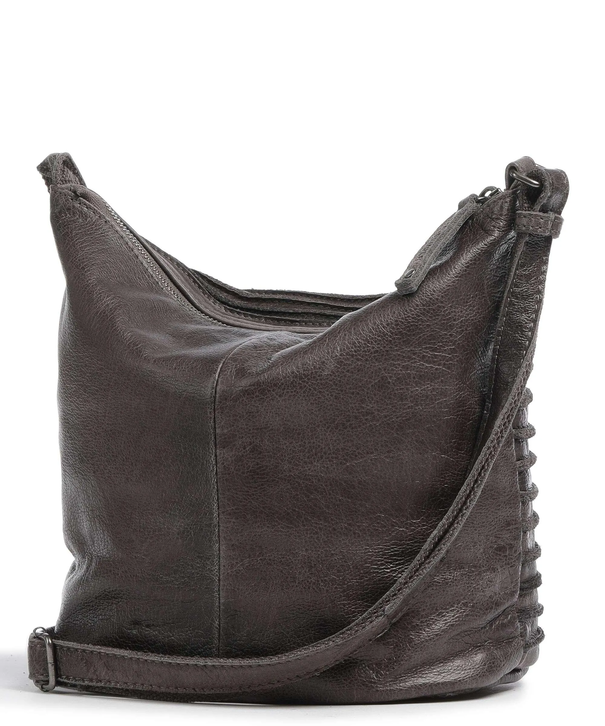  FredsBruder Riffelinchen Borsa a tracolla pelle granulata grigio scuro  