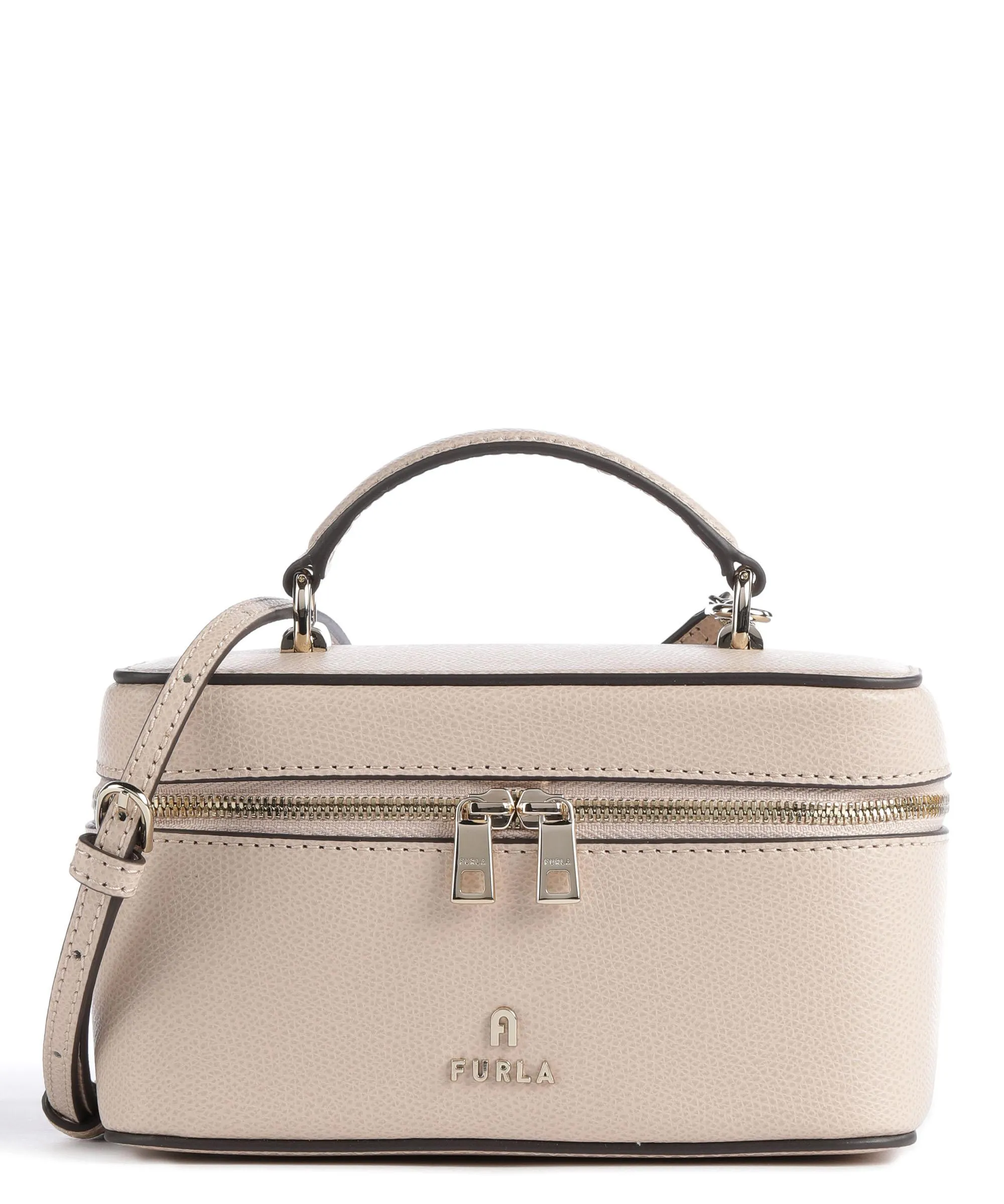  Furla Camelia Vanity Borsa a tracolla pelle granulata beige  