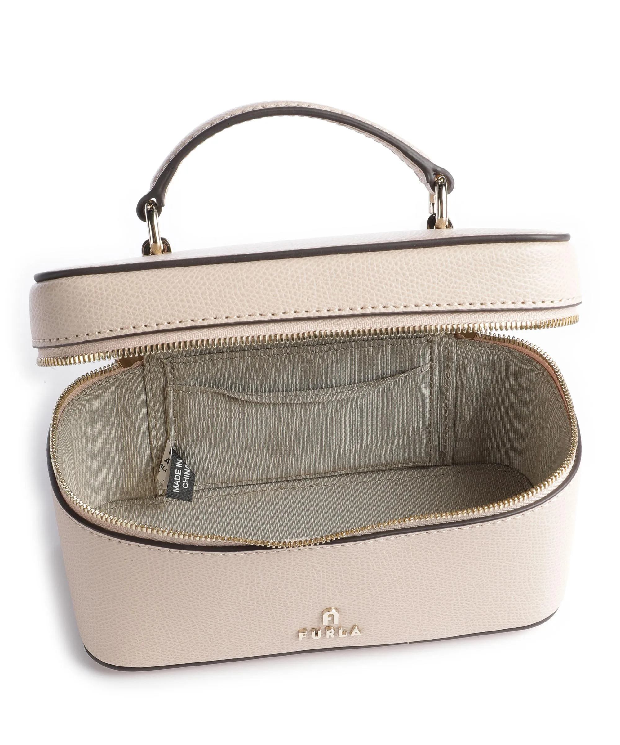  Furla Camelia Vanity Borsa a tracolla pelle granulata beige  
