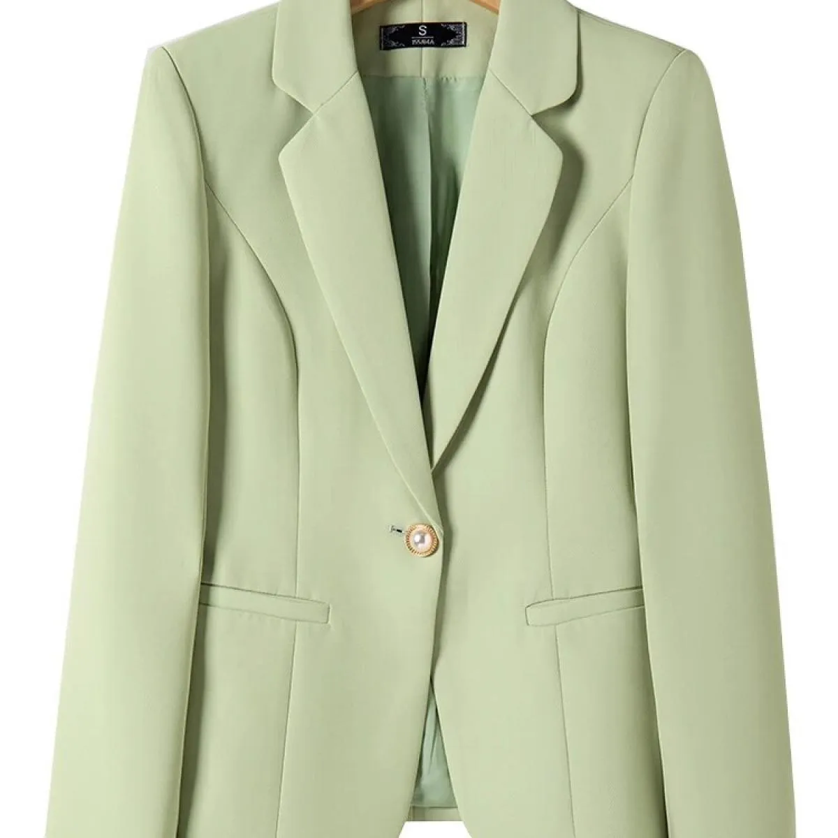 Giacca da donna verde bianco nero marrone giacca da donna giacca femminile manica lunga bottone singolo cappotto formale autunno