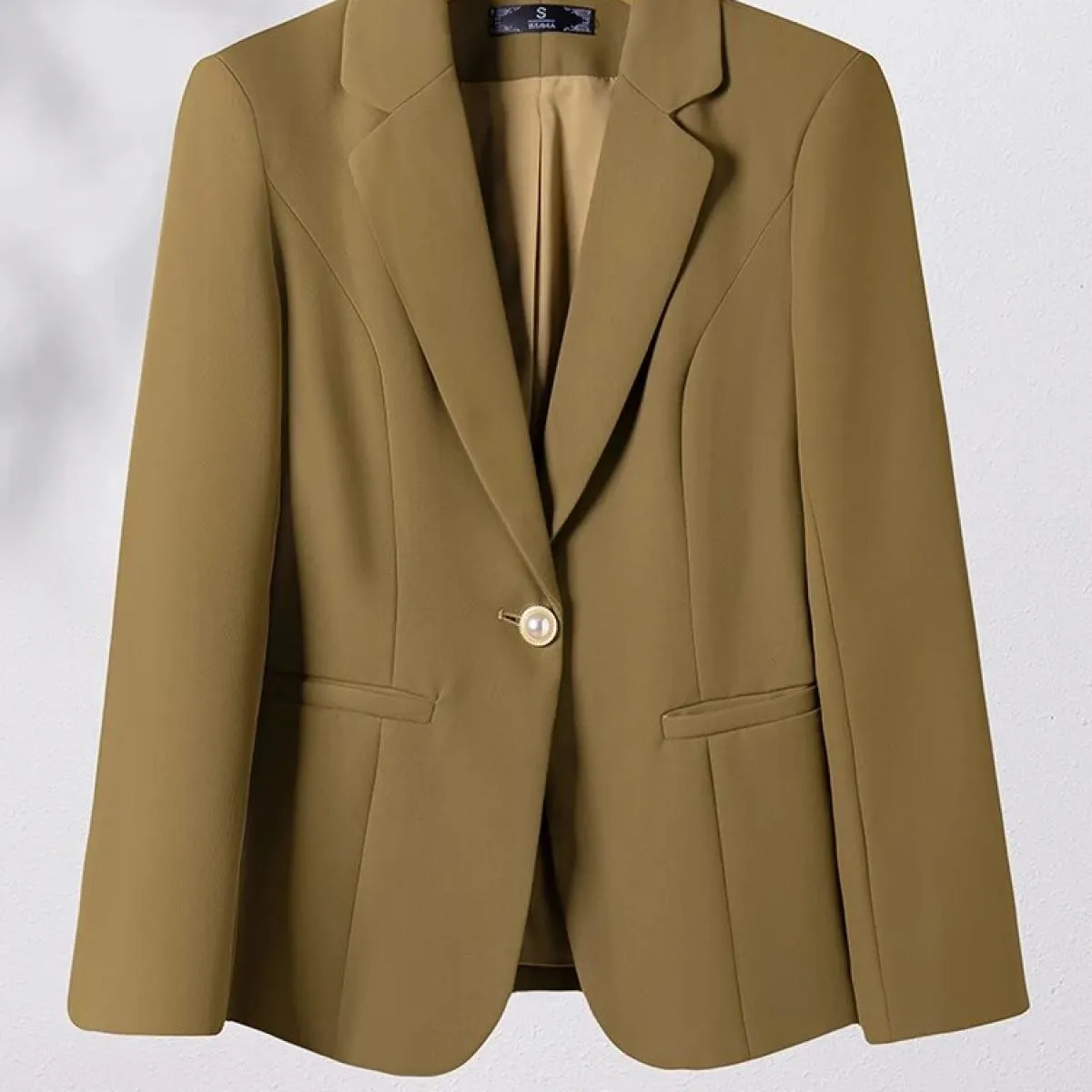 Giacca da donna verde bianco nero marrone giacca da donna giacca femminile manica lunga bottone singolo cappotto formale autunno